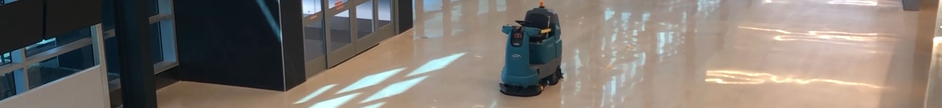T7AMR Robotic Floor Scrubber cleaning airport
