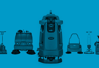 Tennat company floor cleaning machines line up