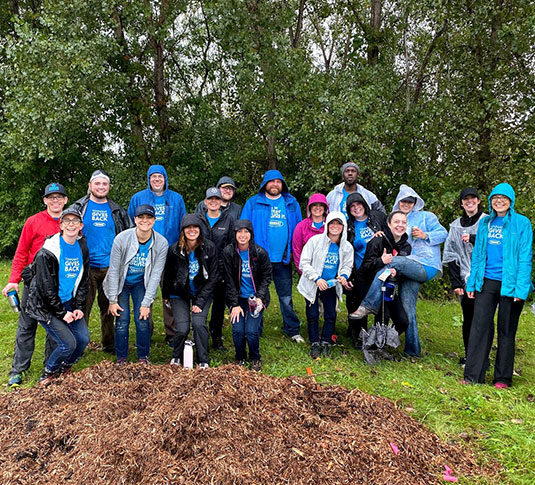 Tree planting by the Mississippi River