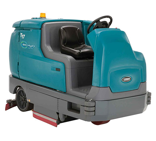 T17 Battery-Powered Ride-On Floor Scrubber alt 1