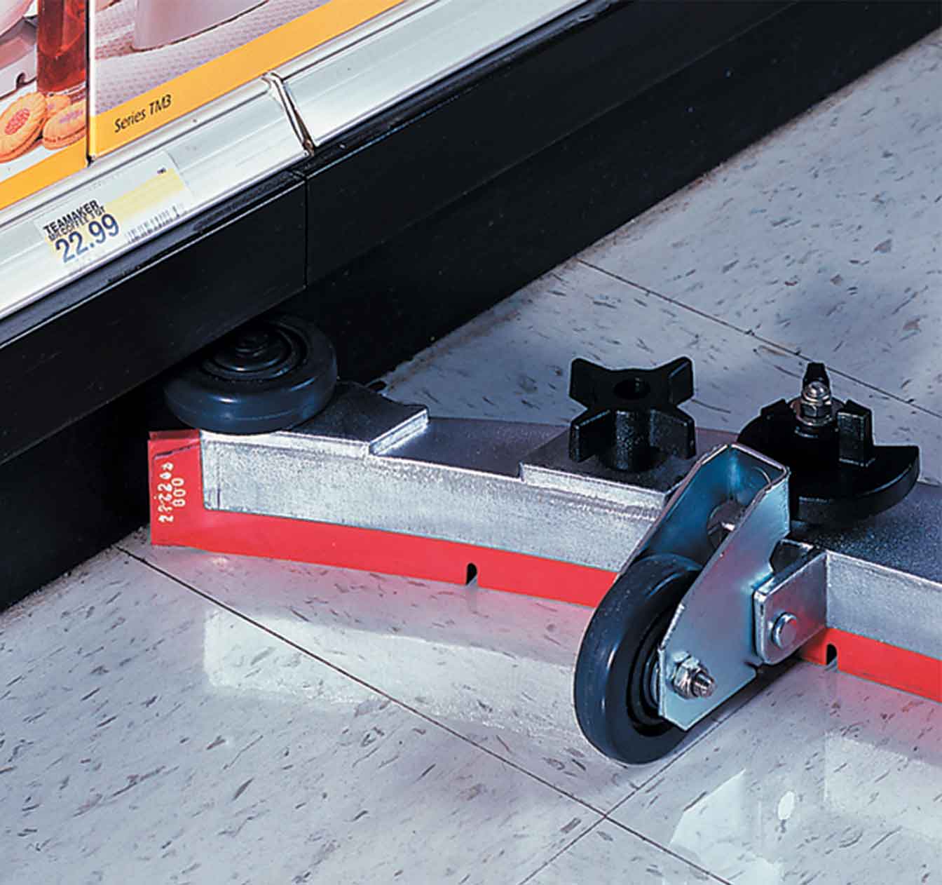 Squeegee against a baseboard.