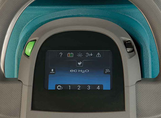 O ecrã Pro-Panel da lavadora de condutor apeado T300.