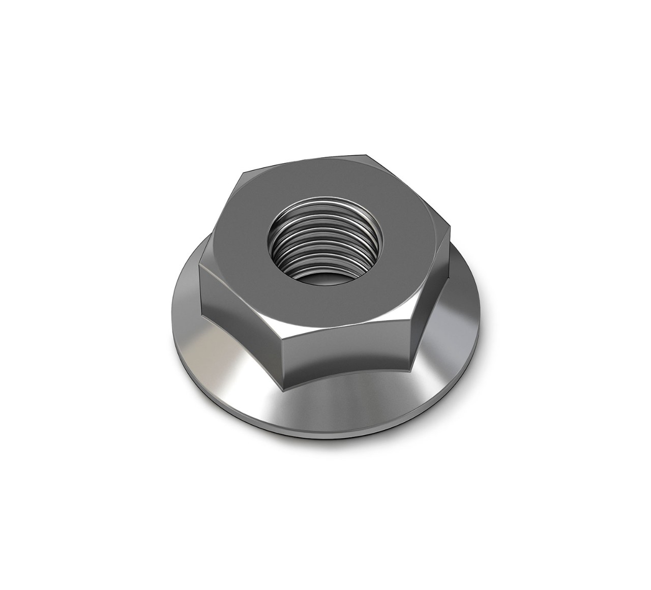 07790 Steel Hex Flange Nut - M6 Thread x 0.2 in alt 1