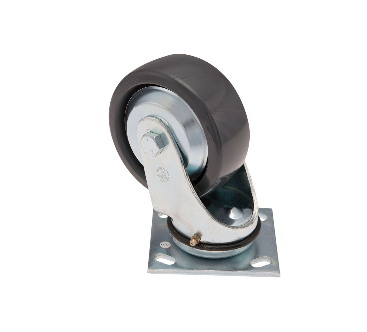 1049046 4-Hole Solid Elastomer Swivel Caster alt 1