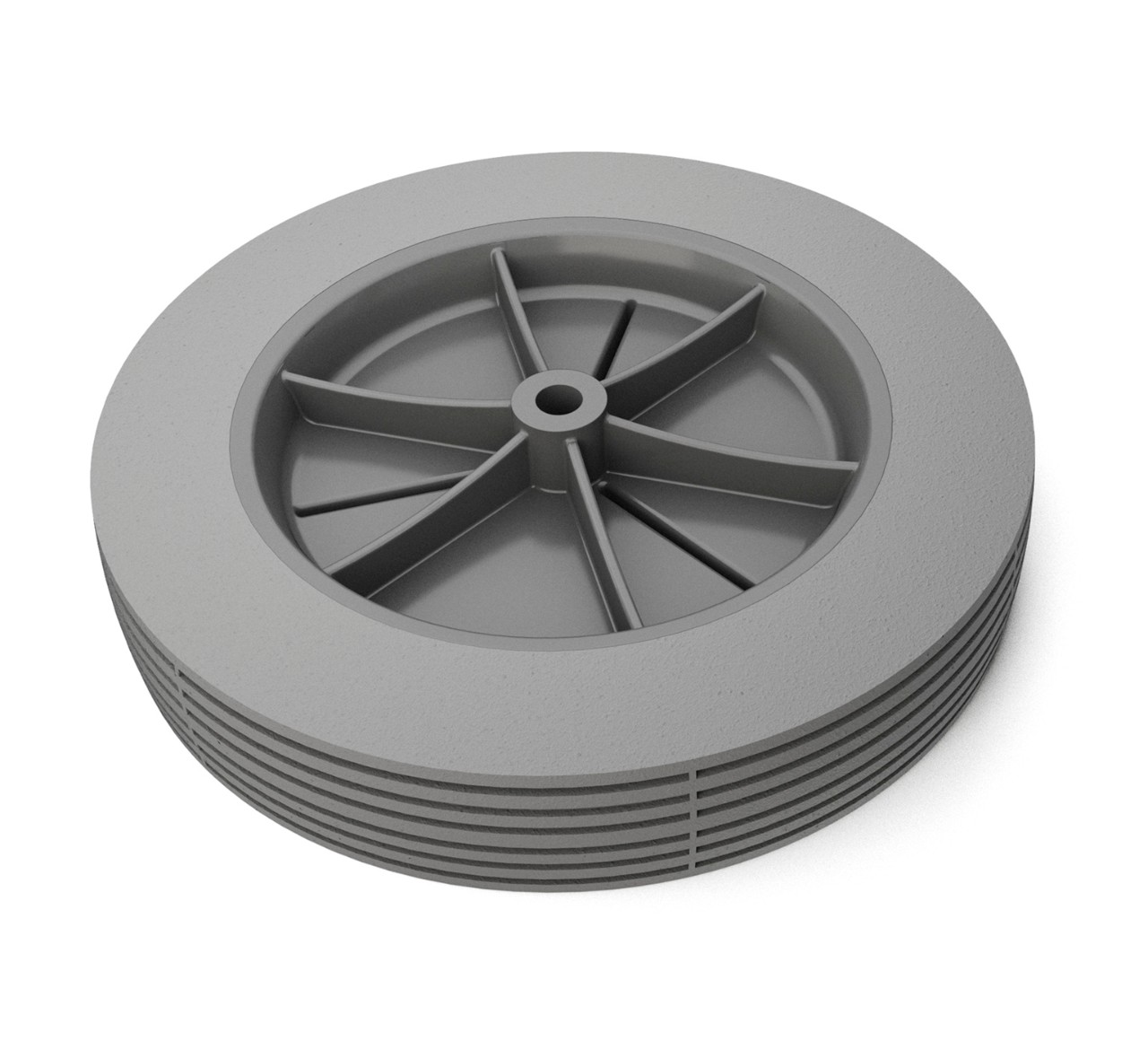4043657 WHEEL, 10.0D 1.75W, WHITE W/ GRAY TREAD alt 1