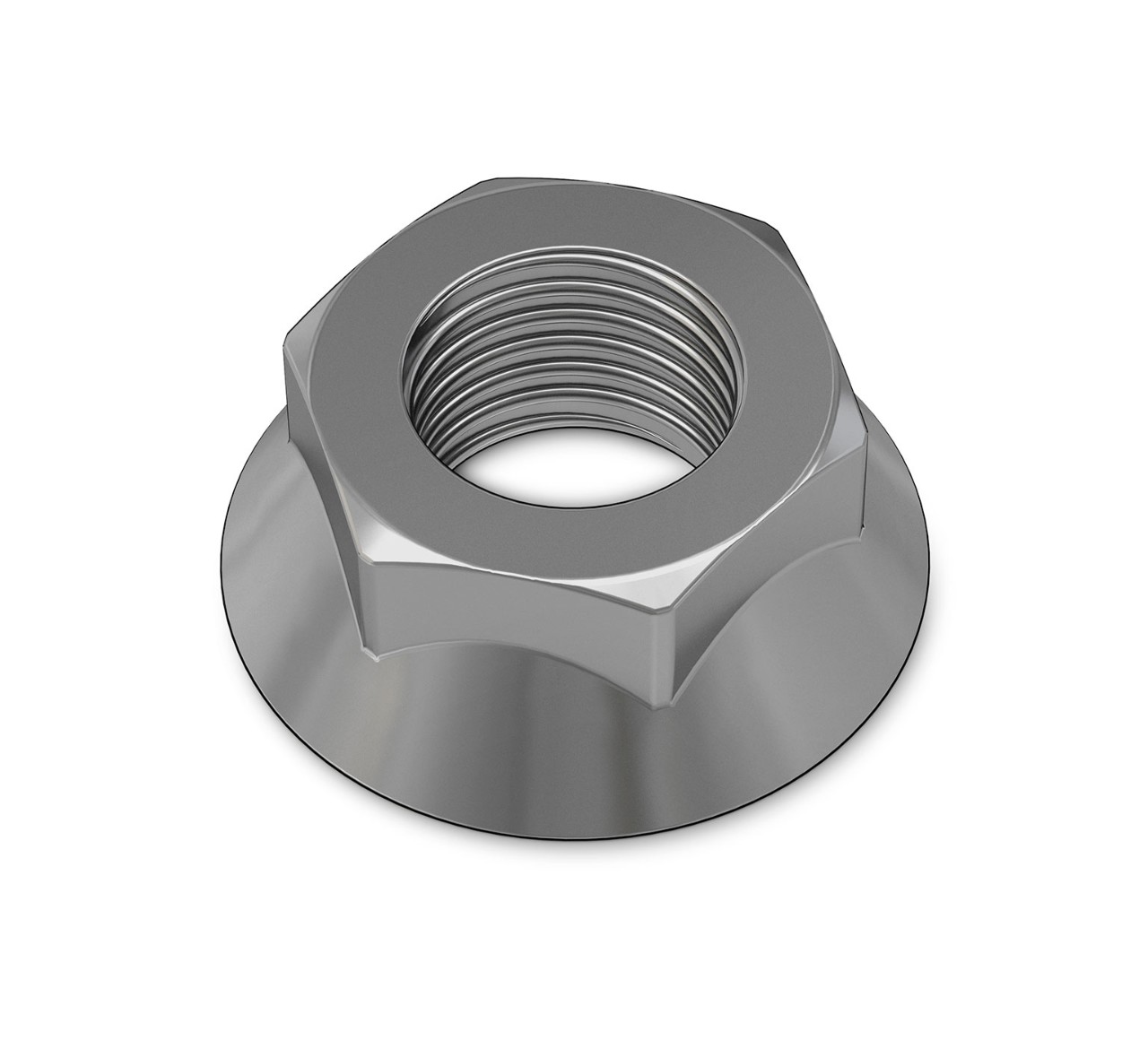 1040381 Stainless Steel Hex Flange Nut - M6 Thread alt 1