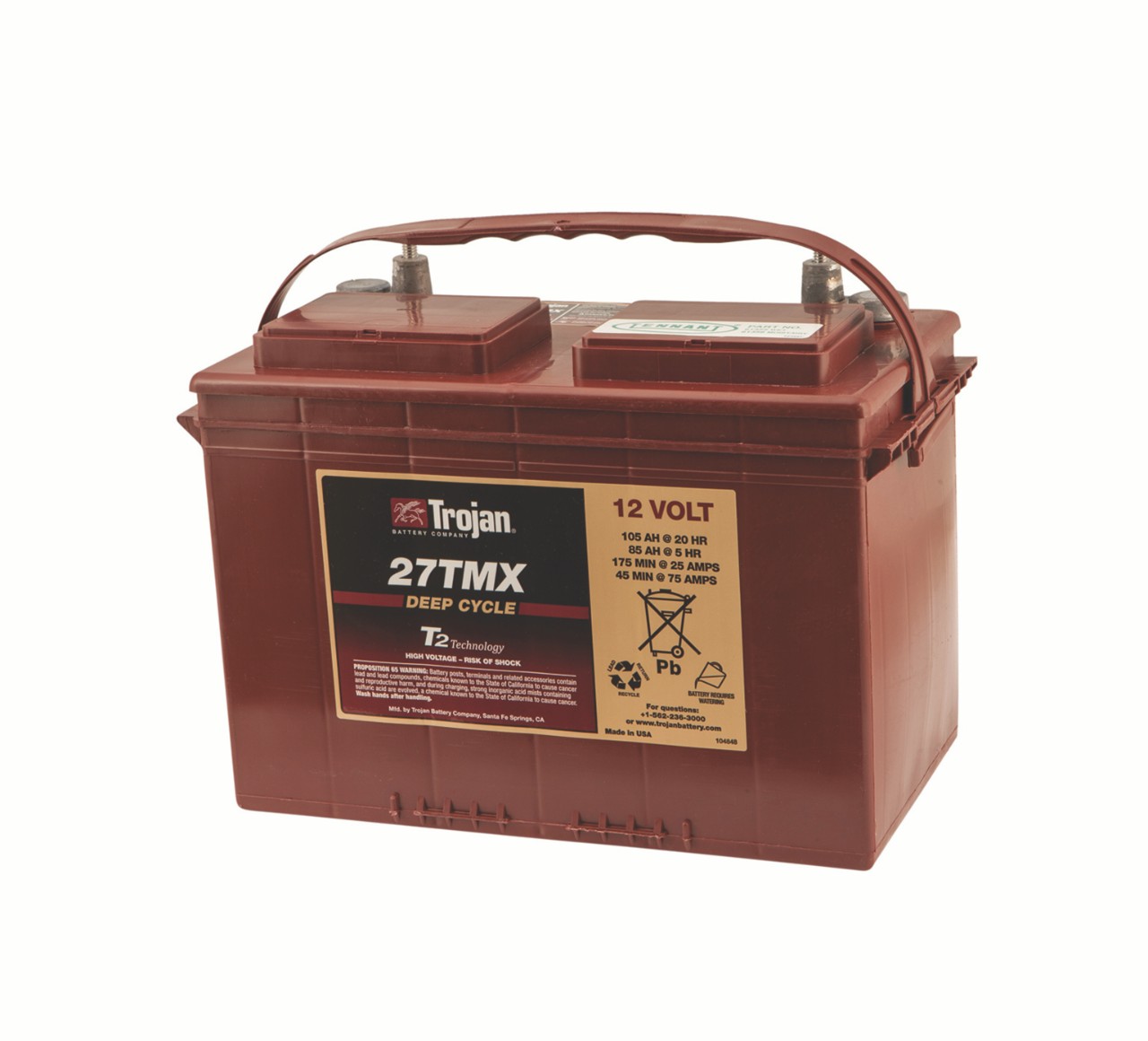 61355 12 Volt Wet Trojan Battery alt 1