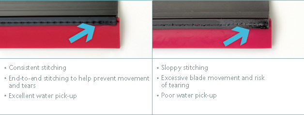 Poor stitching can lead to excessive blade movement and an increased chance of tearing. Poor stitching can lead to excessive blade movement and an increased chance of tearing.
