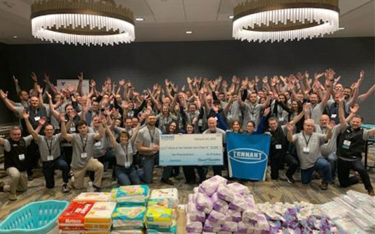 Tennant employees volunteered to make maternity baskets for expecting mothers with the YMCA Tennant employees volunteered to make maternity baskets for expecting mothers with the YMCA