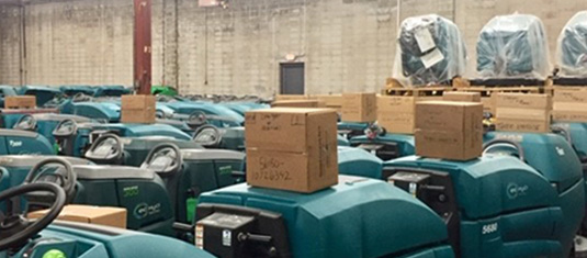 Tennant reconditioned equipment in Recon facility Tennant reconditioned equipment in Recon facility