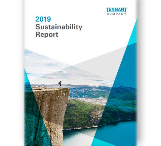 Tennant Company 2019 Sustainability Report cover Tennant Company 2019 Sustainability Report cover