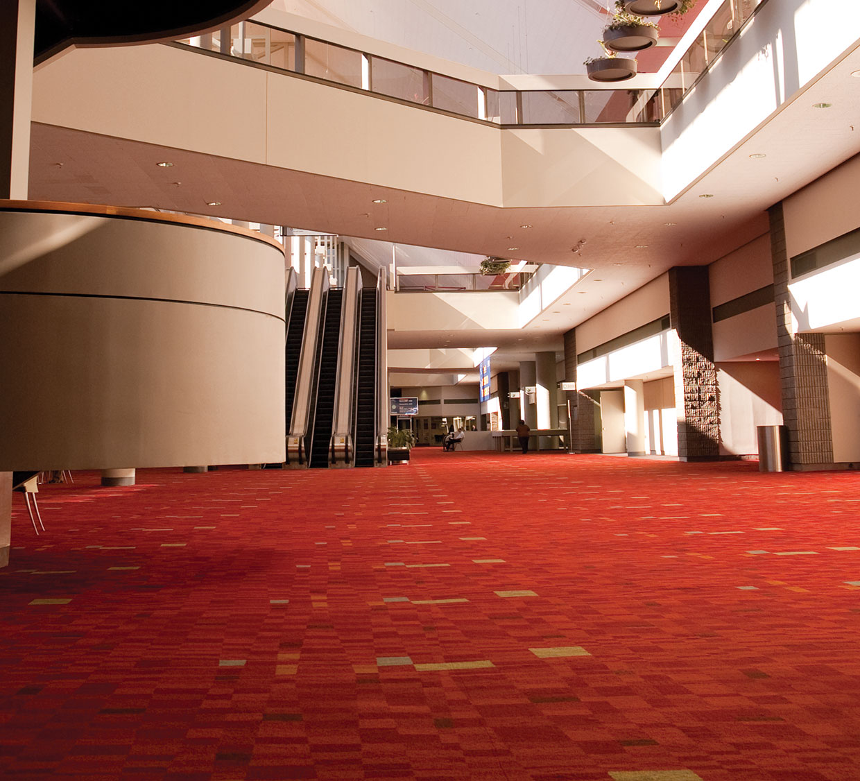Carpeted floor in a convention center