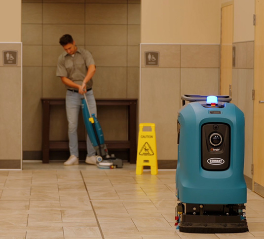 X4 ROVR Autonomous Scrubber and and i-mop Lite Walk-Behind Scrubber