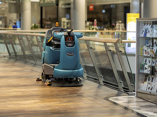 T7AMR Robotic Scrubber Cleaning the Mall