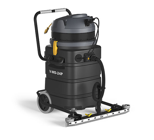 A squeegee assemble with the V-WD machines allows for cleaning of various spills A squeegee assemble with the V-WD machines allows for cleaning of various spills