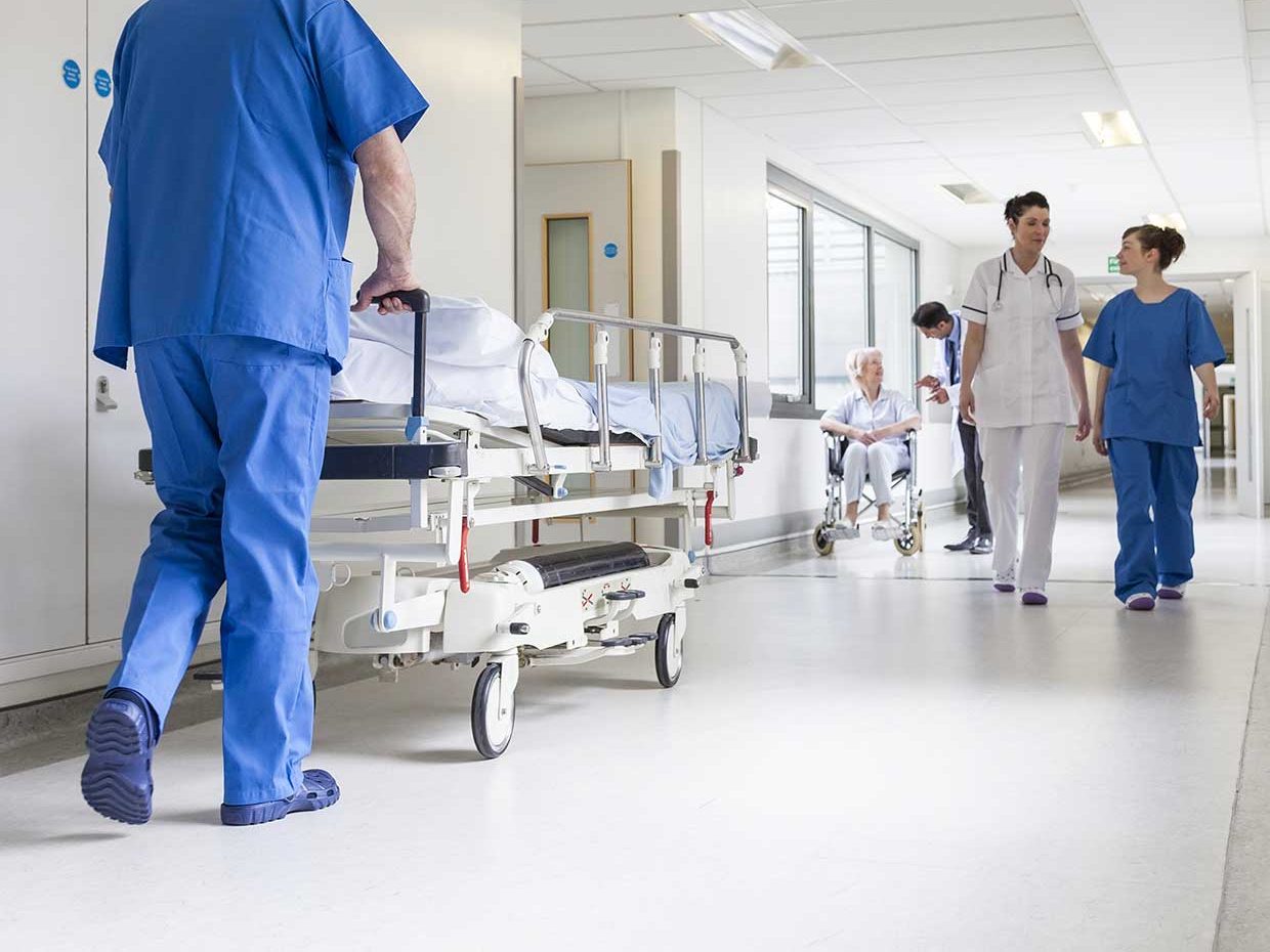 Clean hallway floor in a Hospital Clean hallway floor in a Hospital