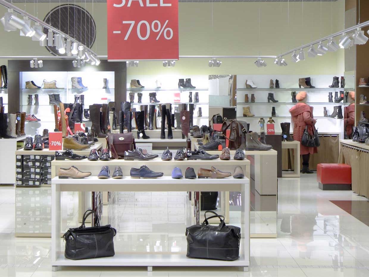 Retail shoe store clean floors
