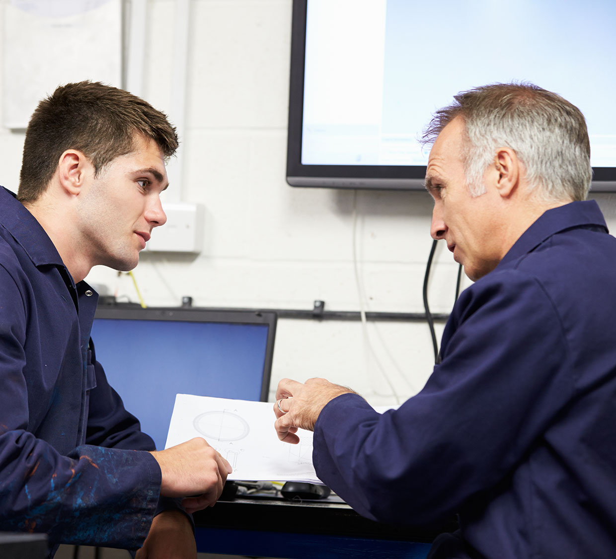 Facilities team members in capital planning discussion Facilities team members in capital planning discussion