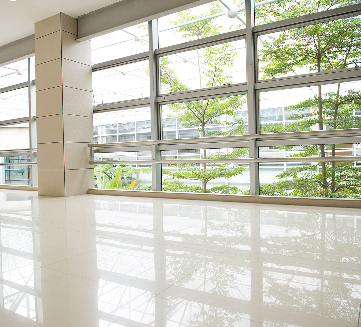 Clean facility with shiny floor Clean facility with shiny floor