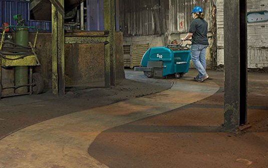 Tennant S10 floor scrubber collecting silaca dust with HEPA filter Tennant S10 floor scrubber collecting silaca dust with HEPA filter