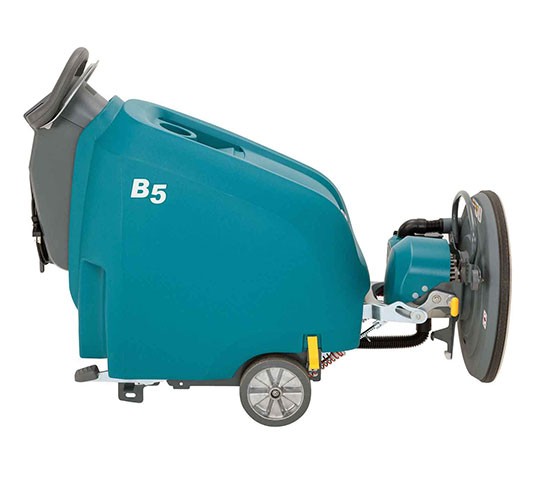 Custodian using the B7 Battery Burnisher in a hospital room. Custodian using the B7 Battery Burnisher in a hospital room.