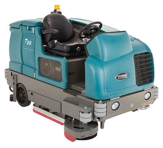 Restregadora industrial de pisos de operador sentado Tennant T20 Restregadora industrial de pisos de operador sentado Tennant T20
