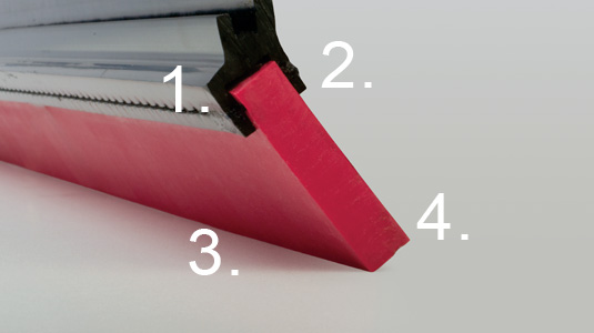lame de raclette Linatex TennantTrue rouge pour machine à laver les planchers lame de raclette Linatex TennantTrue rouge pour machine à laver les planchers